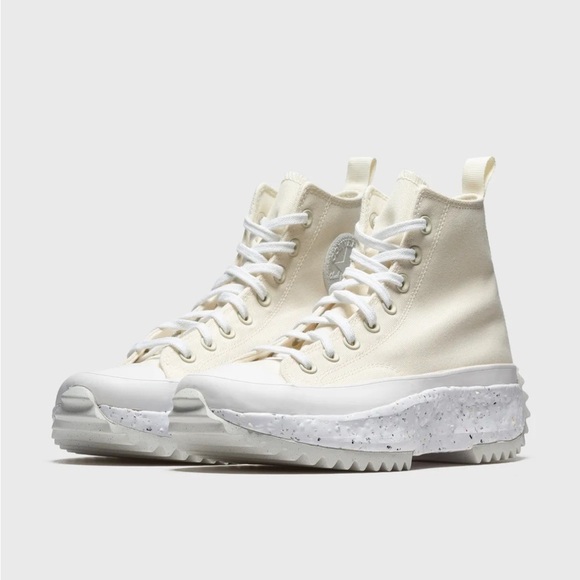 Converse Run Star Hike Crater Hi White and Cream Sneakers Size 5.5 - Picture 14 of 14